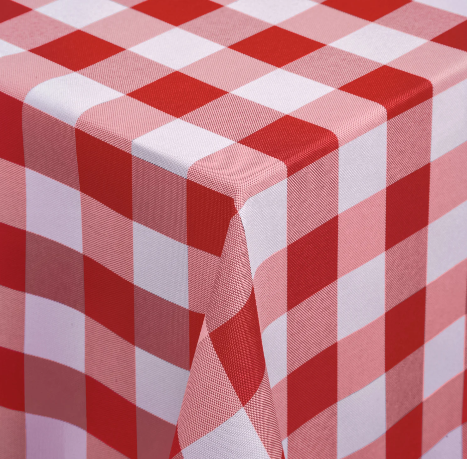 Rödvit duk - 130x220